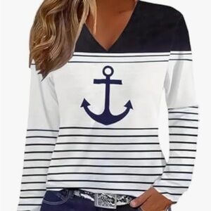 NWOT Nautical Anchor Women's Top -
